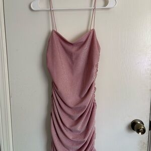 Elegant Pink Draped Dress